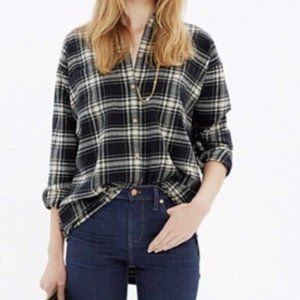 Madewell Flannel Trapeze Overcast Plaid Shirt